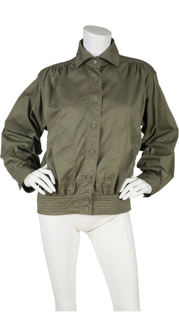 1978 S/S Army Green Cotton Bomber Jacket