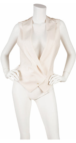 2004 S/S Tom Ford "Le Smoking" Cream Silk Tuxedo Waistcoat