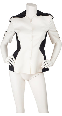 1998 Documented Black & White Hourglass Short Sleeve Jacket