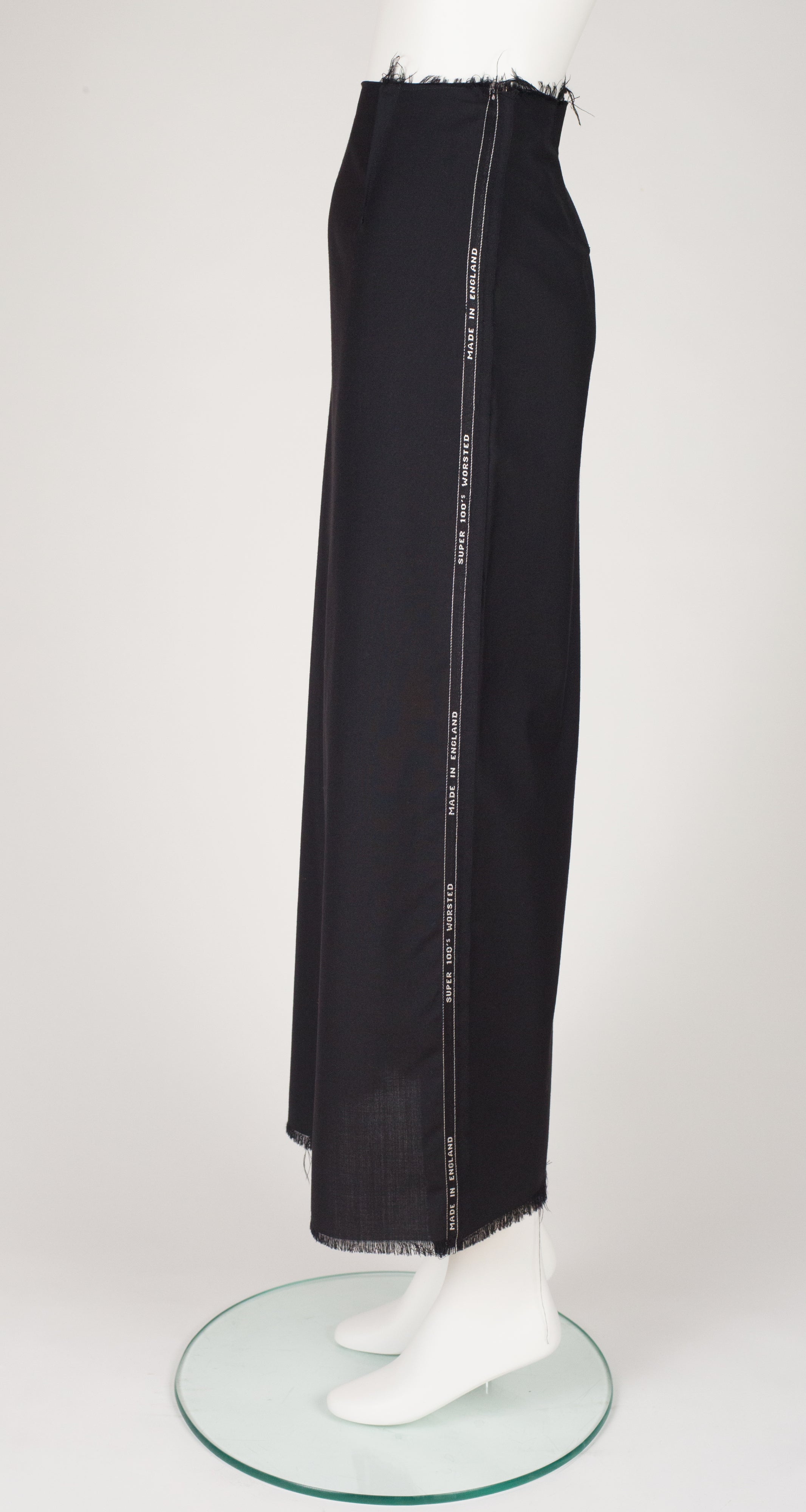 1997-98 F/W "Selvage" Deconstructed Black Wool Skirt