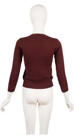 1970s "BAR TABAC" Intarsia Lurex Knit Sweater