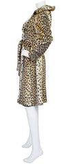 1960s Leopard Print Faux Fur Double-Breasted Coat
