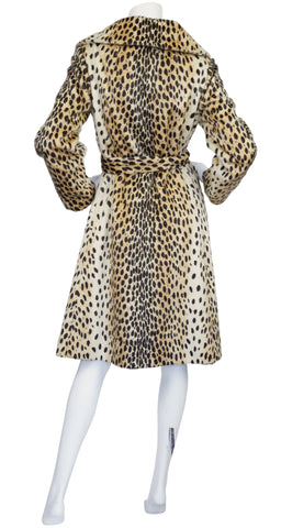 1960s Leopard Print Faux Fur Double-Breasted Coat