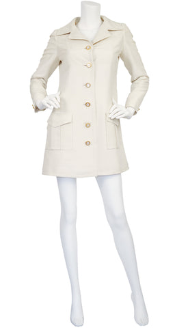 1960s Cream Shantung Silk Coat