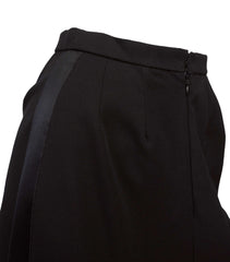 1960s Important "Le Smoking" Black Tuxedo Wool Skirt