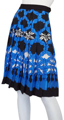 1970s Trompe L'oeil Wool Challis Pleated Skirt