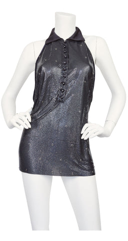 1980s Sera Oroton Chainmail Backless Halter Top