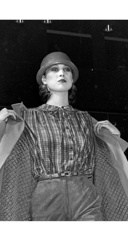 1978 F/W Runway Plaid Silk Peter Pan Collar Blouse