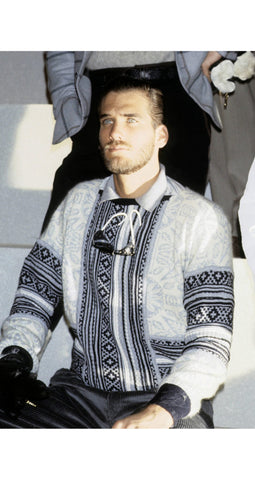1985 F/W Men's Nordic-Inspired Pullover Sweater