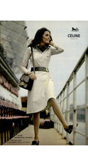1971 Documented Mod Black Wool & Leather Skirt
