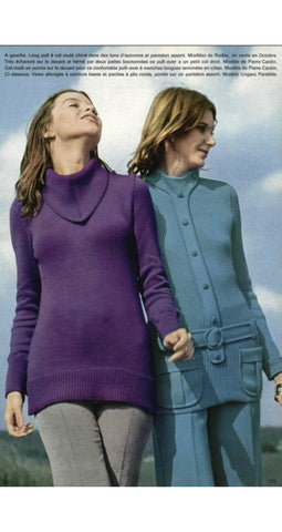 1970 Documented Space Age Black Ribbed Wool Sweater
