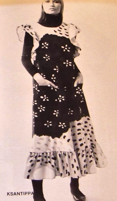 1973 Documented Catalog Floral Cotton Apron Dress