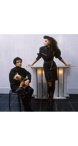 c.1986 Documented Dark Denim Zipper Skirt