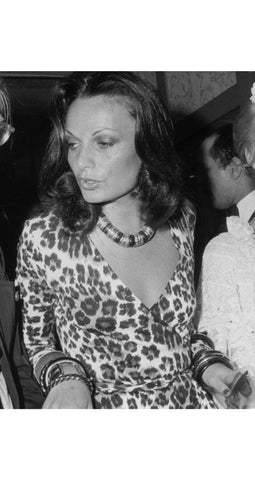 1974 Leopard Print White Jersey Pant Suit