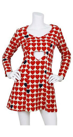 Rare Heart Cut-Out Novelty Print Dress