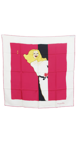 1990s Lady Large Silk Scarf New in Sleeve
