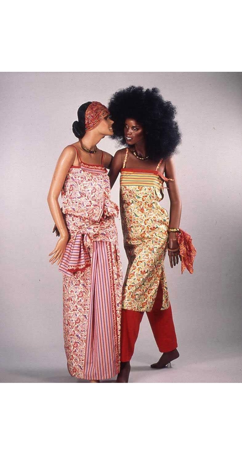 1976 S/S "Dress of the Year" Batik Print Cotton Maxi Dress