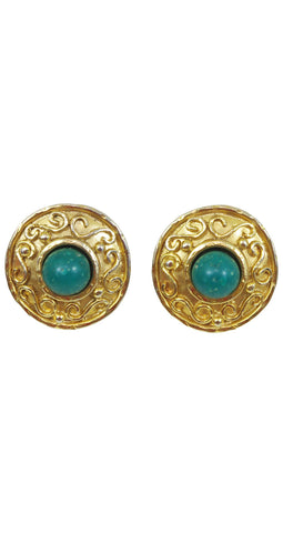 1980s Paris Large Runway Gold Plated Clip-On Earrings