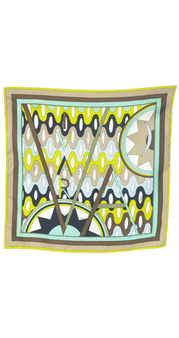 1960's Vivara Silk Twill Hand Rolled Edge Scarf
