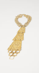 1970s Egyptian Revival Tiered Gold Necklace