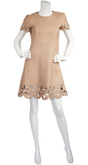 2011 Resort Mod Beige Leather Cut-Out Dress