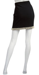 2010 S/S Runway Pearl Trim Black Mini Skirt