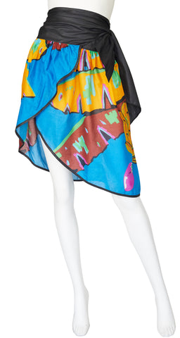1980s Banana Print Cotton Beach Sarong