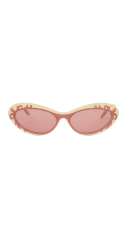 1950s Style Gold & Pink Cat Eye Sunglasses Mod. AS50404
