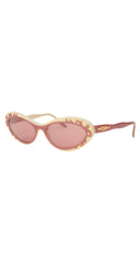 1950s Style Gold & Pink Cat Eye Sunglasses Mod. AS50404