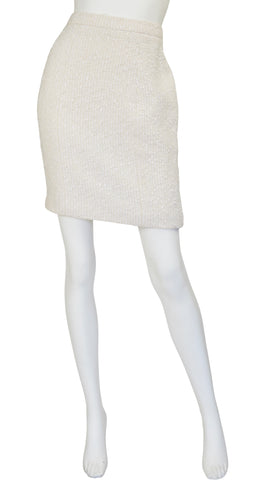 1996 Cruise Cream Bouclé High-Waisted Mini Skirt