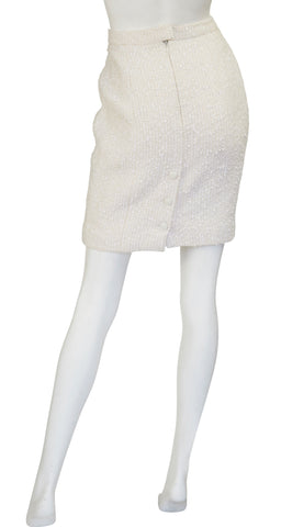 1996 Cruise Cream Bouclé High-Waisted Mini Skirt
