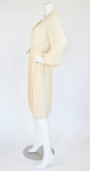 1977 A/W Cream Pleated Silk Fringe Dress