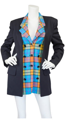 1992 F/W Documented Plaid Wool Layered Blazer