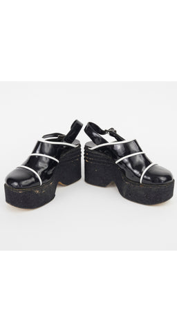 1970s Italian Patent Leather & Cork Platforms