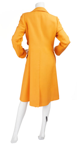 c.1970 Marc Bohan Demi-Couture Numbered Orange Wool Coat