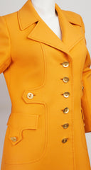 c.1970 Marc Bohan Demi-Couture Numbered Orange Wool Coat