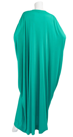 1980s Embellished Green Jersey Caftan