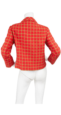 1960s Red & Green Plaid Cropped Jacket