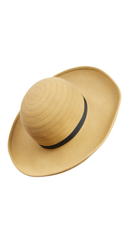 1960s Mod Beige Fur-Felt Wide Brim Hat