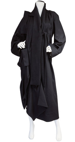 2003 F/W Avant-Garde Black Wool Draped Coat