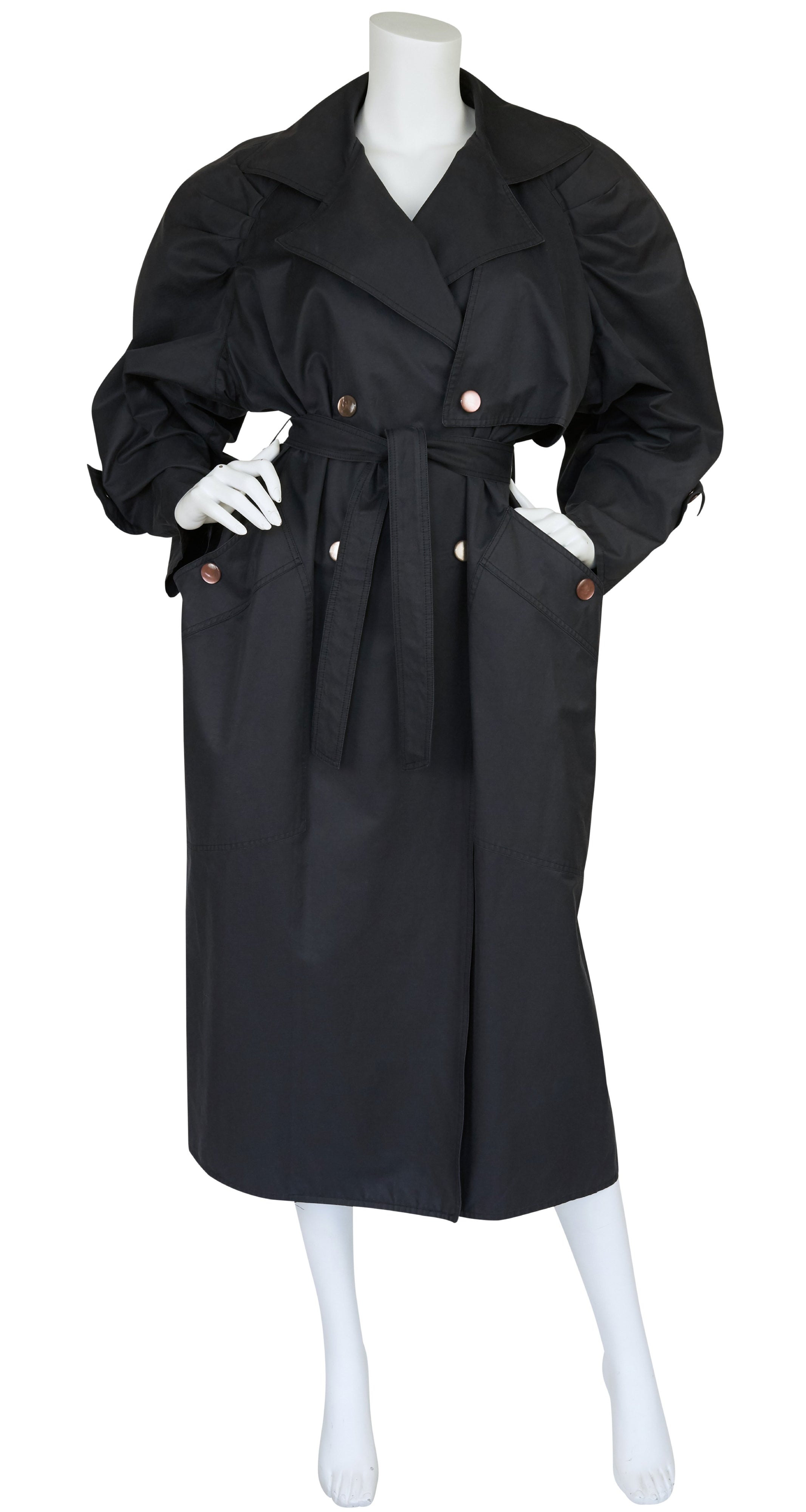 1980s Avant-Garde Double Breasted Trench Coat