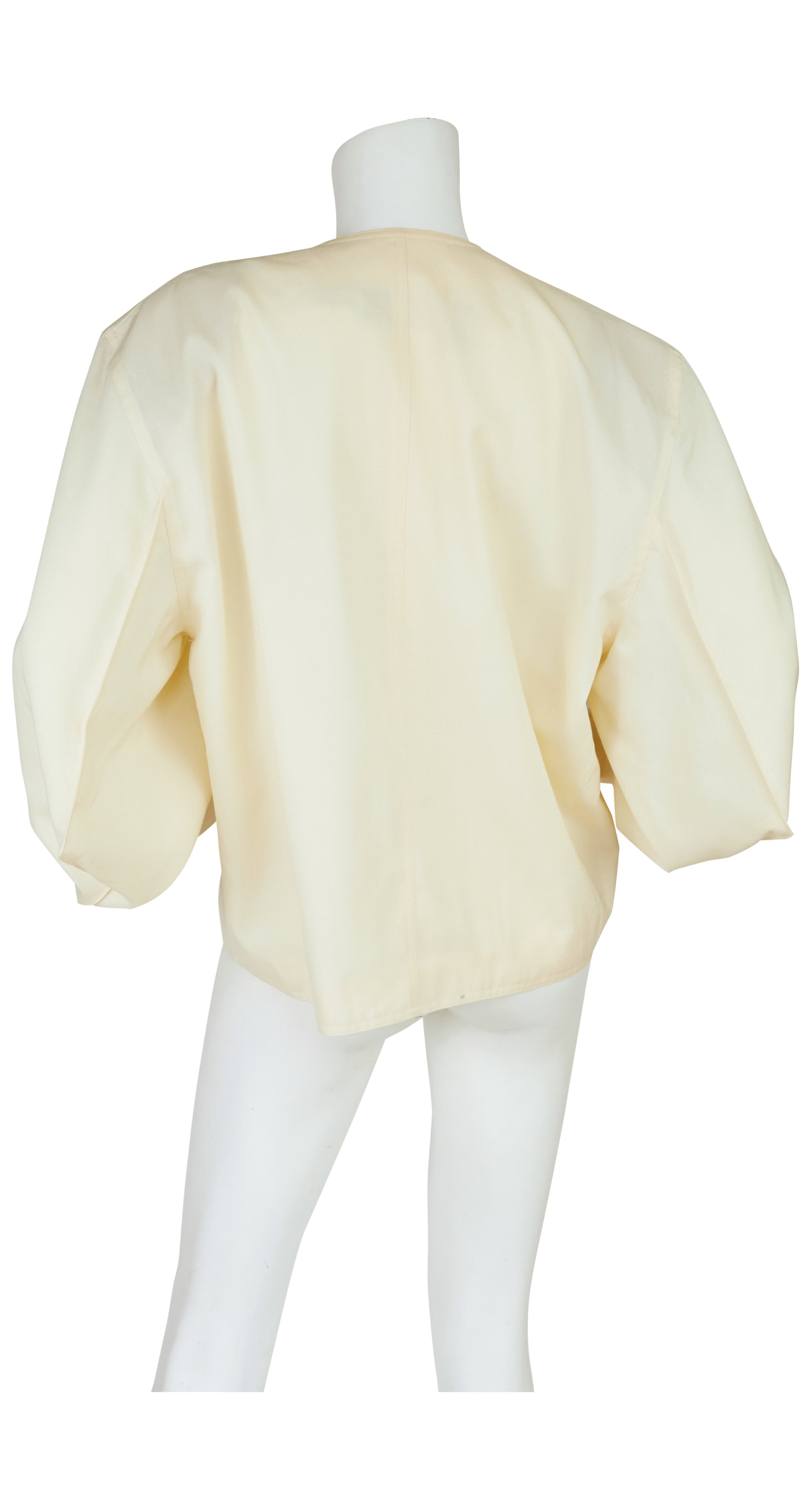 1980s Triangle Sleeve Cream Wool Jacket