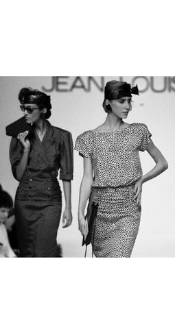 1985 S/S Documented Numbered Polka-Dot Yellow Silk Dress