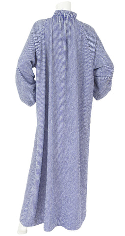 Haute Couture 1970s Striped Terry Cloth Caftan Robe