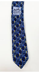 7095 OA Sailboat Navy Blue Silk Men's Tie