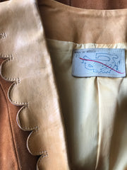 1970s Brown Suede & Scalloped Leather Jacket