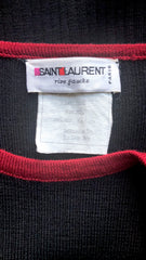 1970s Red & Black Ribbed Wool Toggle Sweater