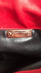 1970s Monogram Red Leather Clutch Bag