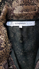 1986 Documented & Numbered Gold Lamé Black Lace Blouse