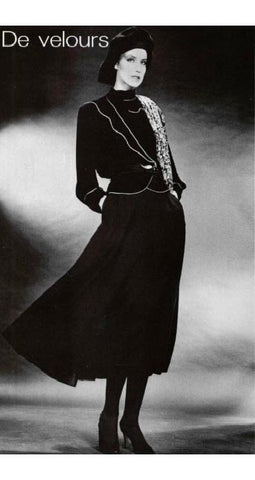 1981 Black Velvet Gold Trim Jacket